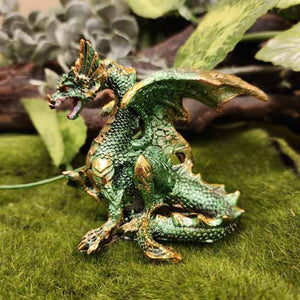 Green Dragon With Curled Tail