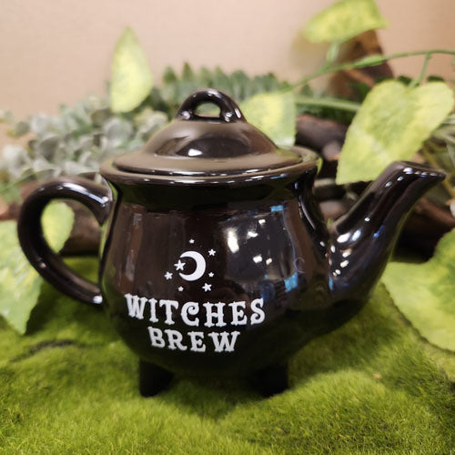 Witches Brew Ceramic Black Teapot (approx. 18.5 x 14 x 11cm)