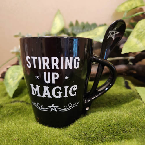 Stirring Up Magic Mug and Spoon Set ( approx 10.5x11.5x6cm)