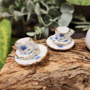 Blue Flower Porcelain Tiny Tea Set