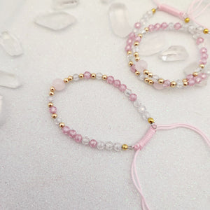 Rose Quartz & Cubic Zirconia Bracelet