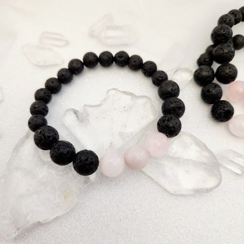 Rose Quartz & Lava Bracelet