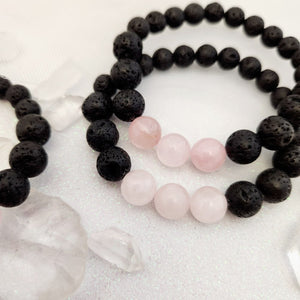 Rose Quartz & Lava Bracelet