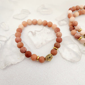 Pink Aventurine Bracelet with Lion Bead