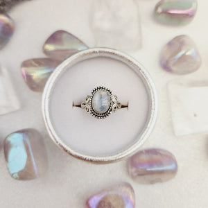 Rainbow Moonstone Ring