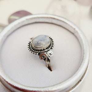 Rainbow Moonstone Ring