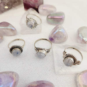 Rainbow Moonstone Ring