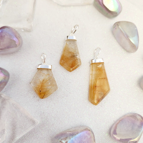 Rutilated Quartz Free Form Pendant (assorted)