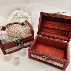 Vintage Map Wooden Chest