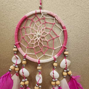 Pink Dream Catcher with Shells
