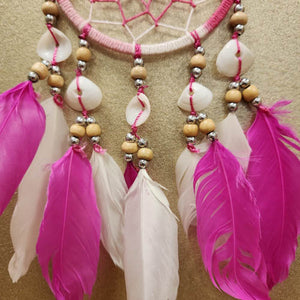 Pink Dream Catcher with Shells