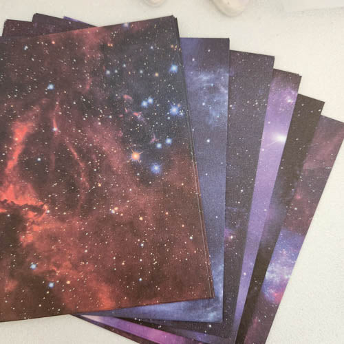 Universe Themed Scrapbooking/Origami Paper Pack (50 sheets. various designs. approx. 15x15cm)