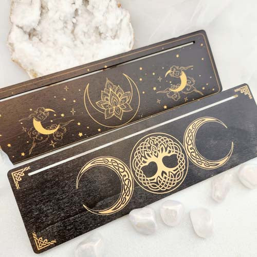 Triple Moon Tarot/Oracle Card Holder (assorted designs. approx. 25.5x7.5cm)