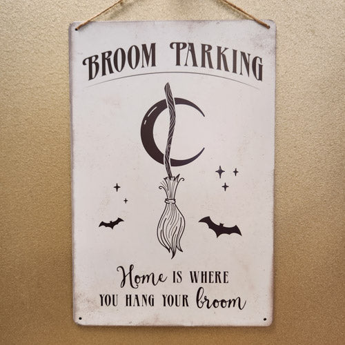 Broom Parking Metal Hanging (approx. 30 x 20cm)