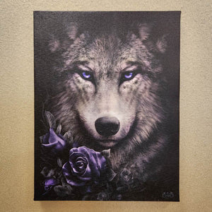 Wolf and Roses Canvas