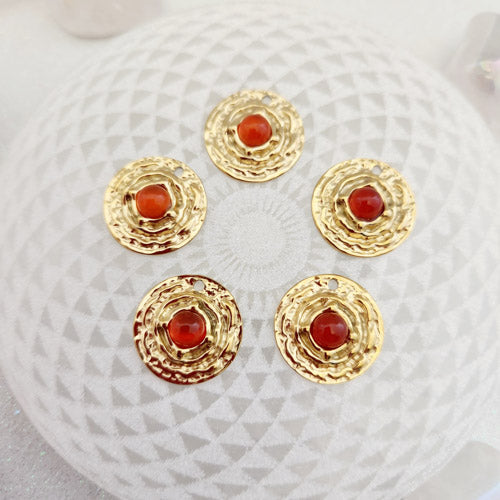 Carnelian Pendant (gold plated stainless steel)