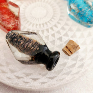 Lampwork Glass Keepsake Bottle with Cork Stopper