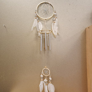 White Windchime Dream Catcher with Shells