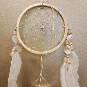 White Windchime Dream Catcher with Shells