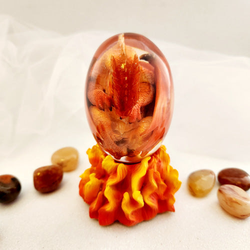 Red Fire Dragon Egg (led light. approx. 7cm x7cm x 10.5cm)