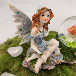 Blue Fairy With Toadstool Globe