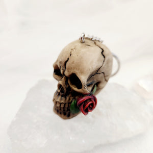 Skull with Rose Keyring