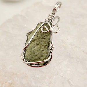 Moldavite Wrapped Pendant