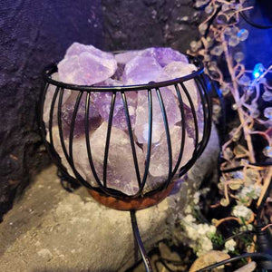 Amethyst Crystal Cage Lamp