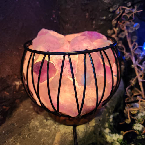 Amethyst Crystal Cage Lamp (assorted. approx. 14-16x18cm)