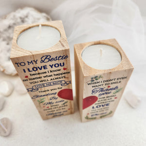 To My Bestie Wooden Candle Holder