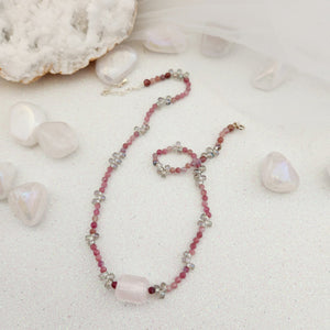 Tourmaline & Rose Quartz Necklace