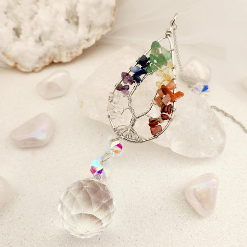 Chakra Tree of Life Hanging Prism