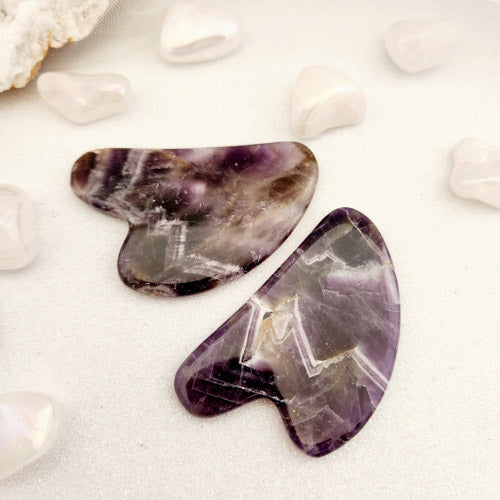 Chevron Amethyst Gua Sha Massage Tool (assorted. approx. 8x5-6cm)