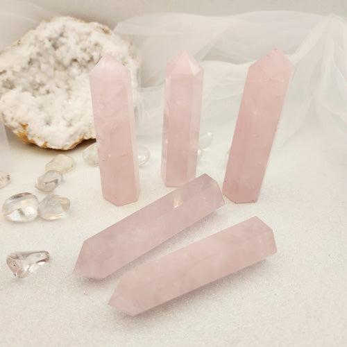 Rose Quartz Polished Point (assorted. approx. 12-13x3.5cm)
