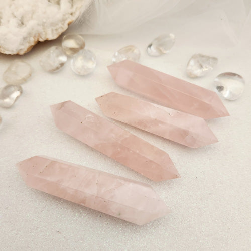 Rose Quartz Double Terminated Polished Point (approx. 8.5-9.5x2.2-2.5cm)