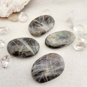 Labradorite Palm Stone with Purple Hues