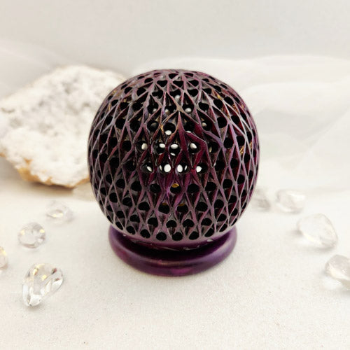 Purple Soapstone Ball Cone Burner