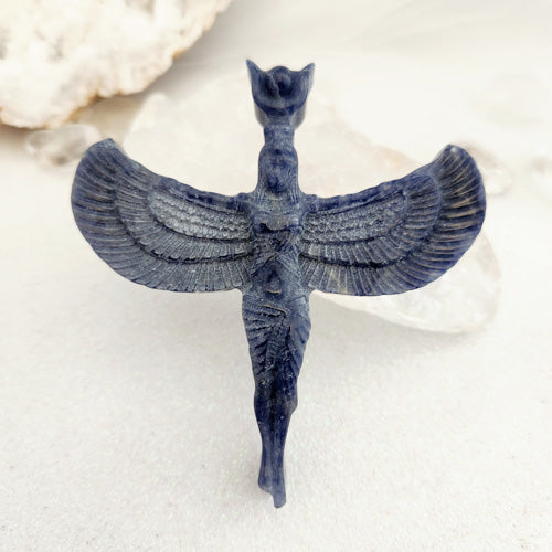 Blue Aventurine Isis Carving (approx. 9.1x8.7cm)