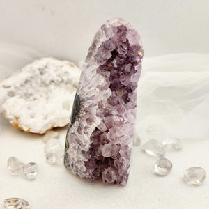 Amethyst Standing Cluster with Polished Edge
