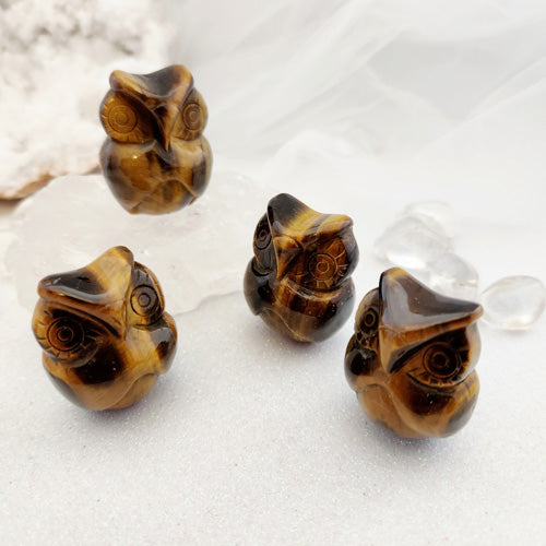 Gold Tiger's Eye Owl (assorted. approx. 4x3.1cm)