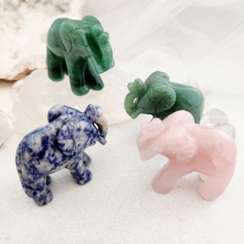 Crystal Elephant (assorted crystals. approx. 5.3x2.1x4.3cm)