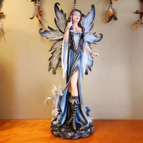 Fairy Standing with Baby Dragon (approx. 69 x 26 x 35 cm)