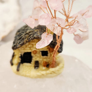 Fairy Cottage with Rose Quartz Tree