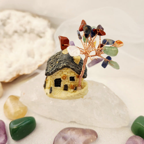 Fairy Cottage with Crystal Tree (approx. 6x5cm)