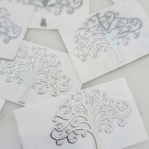 Tree of Life Metallic Self-Adhesive Sticker (assorted sayings. approx.2.7x3.5cm)