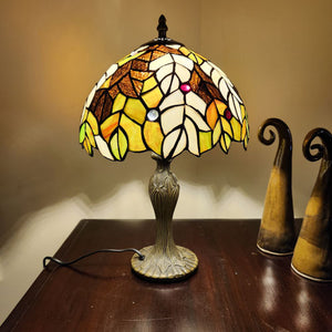 Green and White Tiffany Look Table Lamp