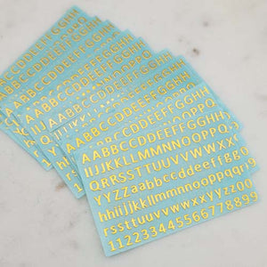 Alphabet Metallic Self-Adhesive Sticker Sheet