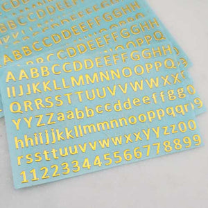 Alphabet Metallic Self-Adhesive Sticker Sheet