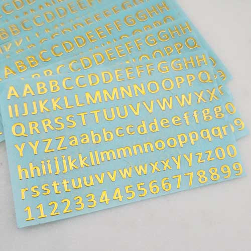 Alphabet Metallic Self-Adhesive Sticker Sheet (approx.5x7.5cm per sheet)