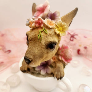 Floral Kangaroo in Teacup